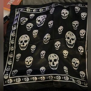 Black Silk Skull Scarf